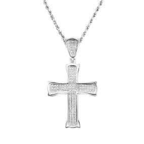 10k White Gold Diamond Cross 0.26 Ctw