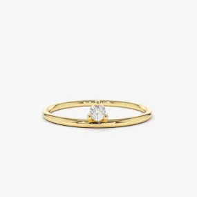 14K Gold Single Floating Diamond Ring