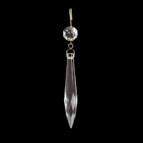 3" Symphony Crystal U-Drop w/ Top Bead, Brass