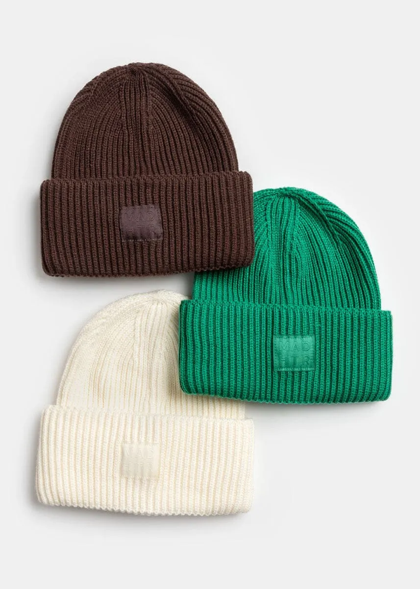 Adult Mad Hatter Ribbed Knit Beanie - Kelly Green