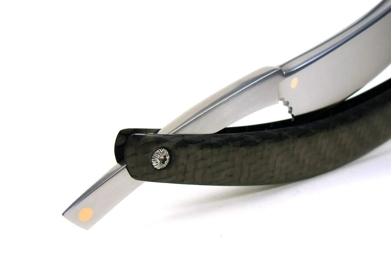 Alex Jacques Custom 7/8" Straight Razor With Twill Weave Carbon Fiber Scales