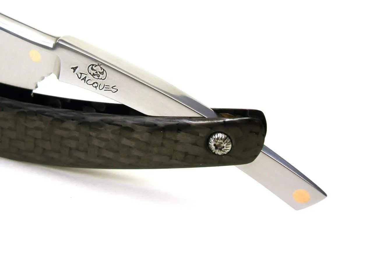 Alex Jacques Custom 7/8" Straight Razor With Twill Weave Carbon Fiber Scales