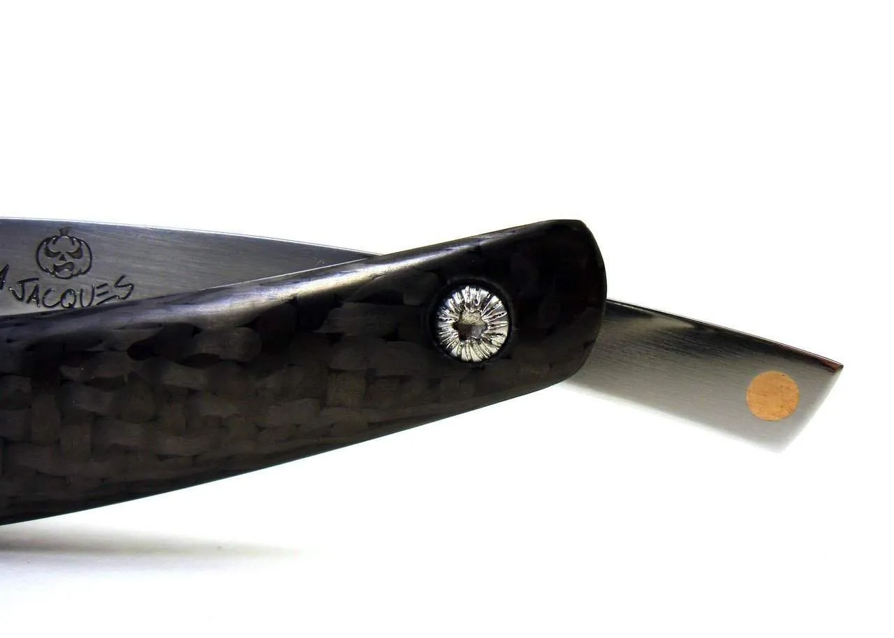 Alex Jacques Custom 7/8" Straight Razor With Twill Weave Carbon Fiber Scales