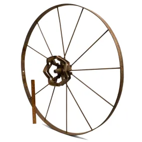 Antique ADJUSTABLE SPOKE WHEEL Huge! 30.25" dia 11-Spokes *MISSING 1* Marked "3"