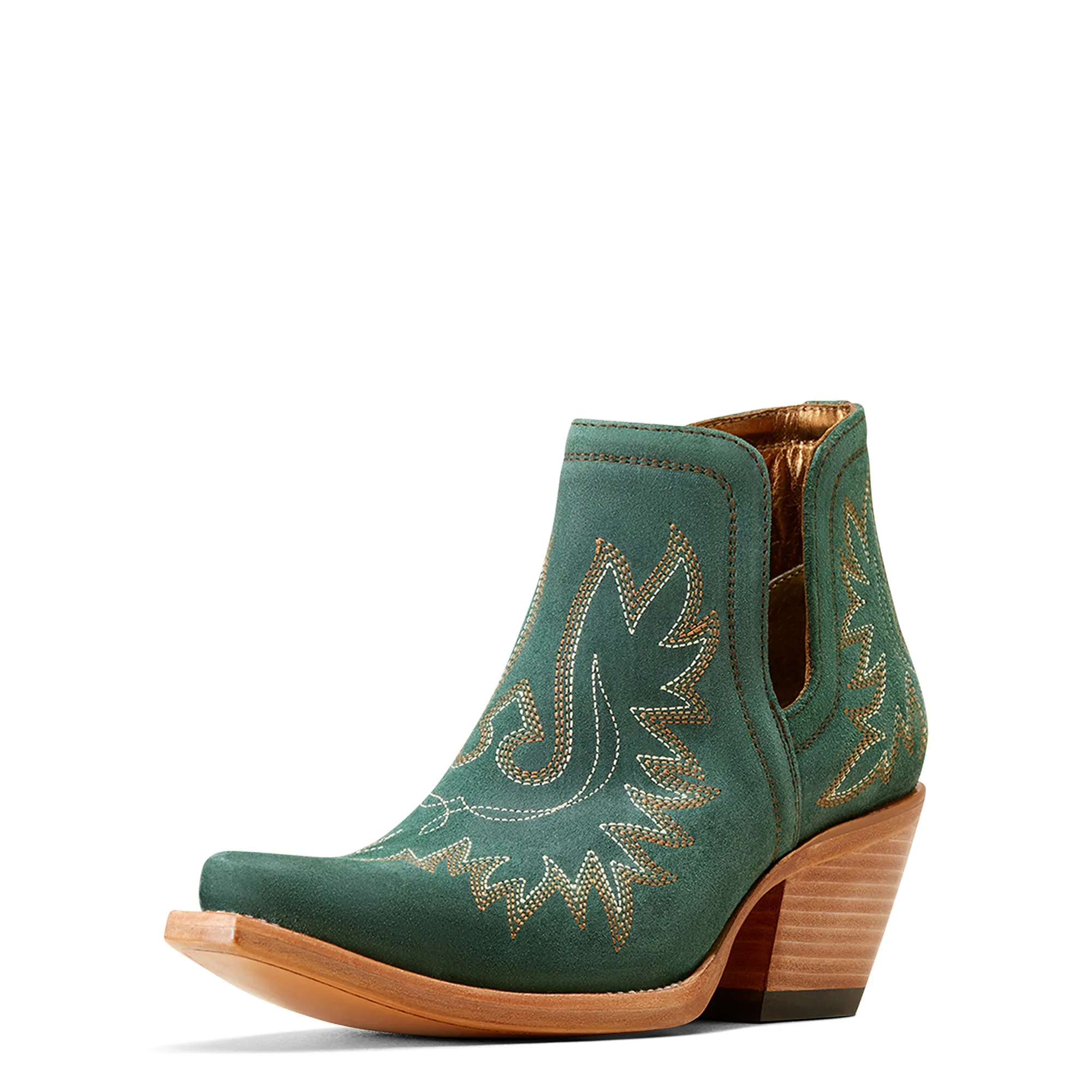 Ariat Ladies Dixon Western Poseidon Suede Green Snip Toe Boot 10046866