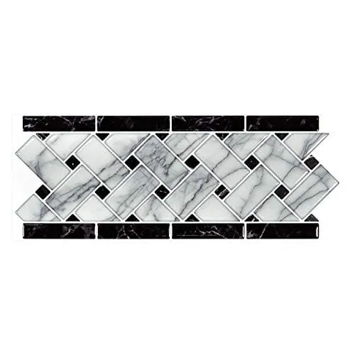 Art3d 10-Sheet Peel and Stick Tile Backsplash - 12.4"x5" Self-Adhesive Decorative Waist Line Mosaic Tiles for Kitchen and Bathroom