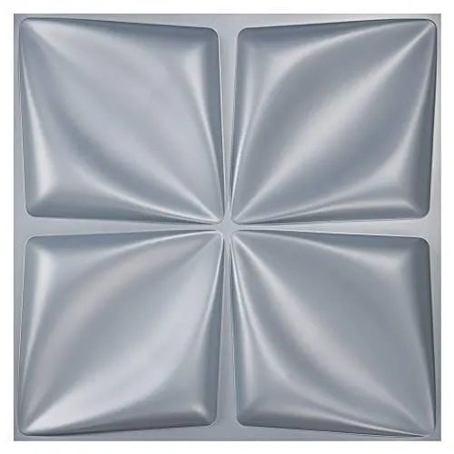 Art3d Matt Grey Silver 3D Wall Panel PVC Flower Design Cover 32 Sqft, for Interior Wall Decor in Living Room,Bedroom,Lobby,Office,Shopping Mall