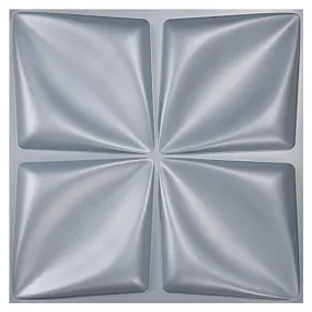 Art3d Matt Grey Silver 3D Wall Panel PVC Flower Design Cover 32 Sqft, for Interior Wall Decor in Living Room,Bedroom,Lobby,Office,Shopping Mall