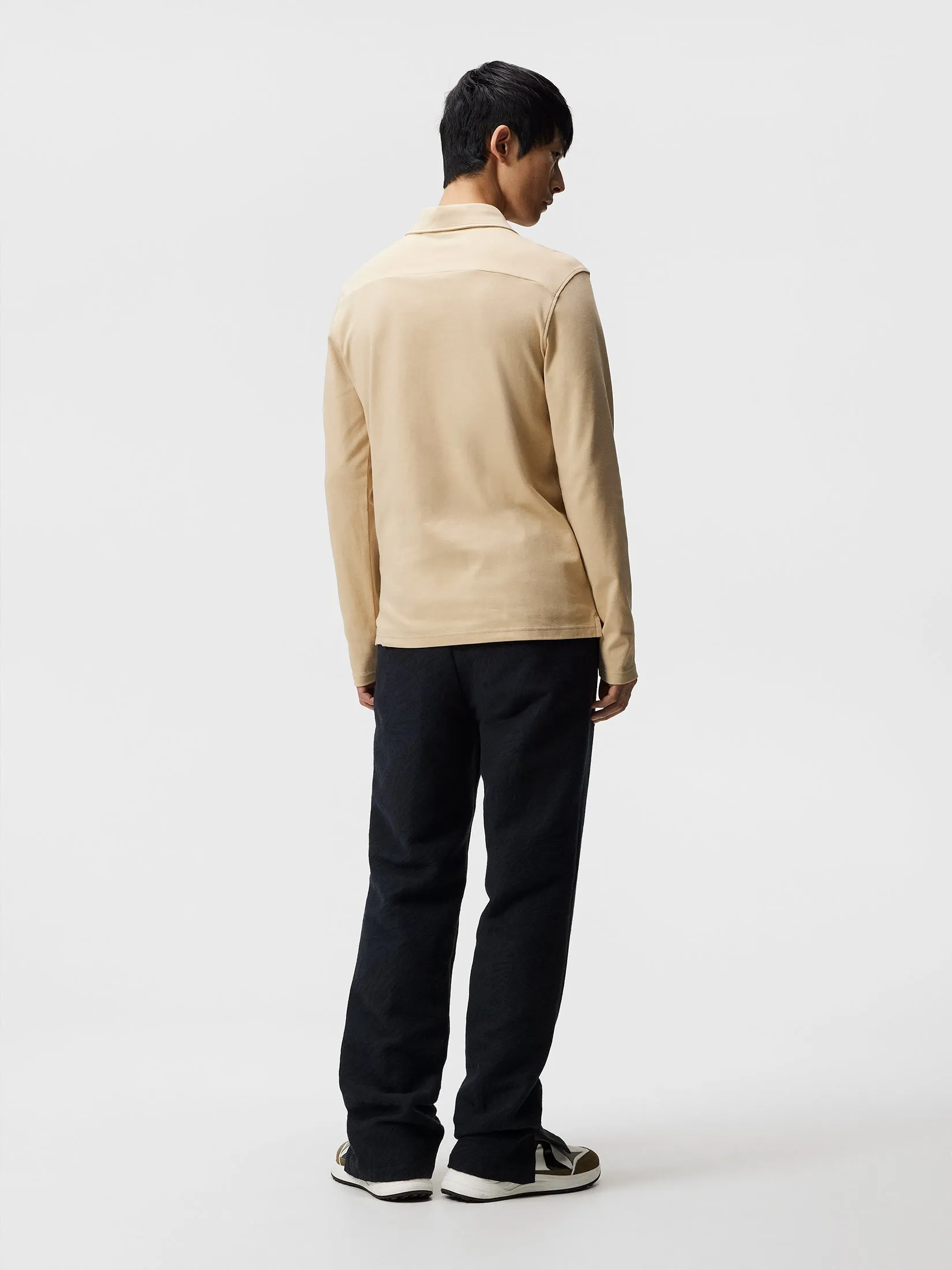 Asher Long Sleeve Polo / Safari Beige