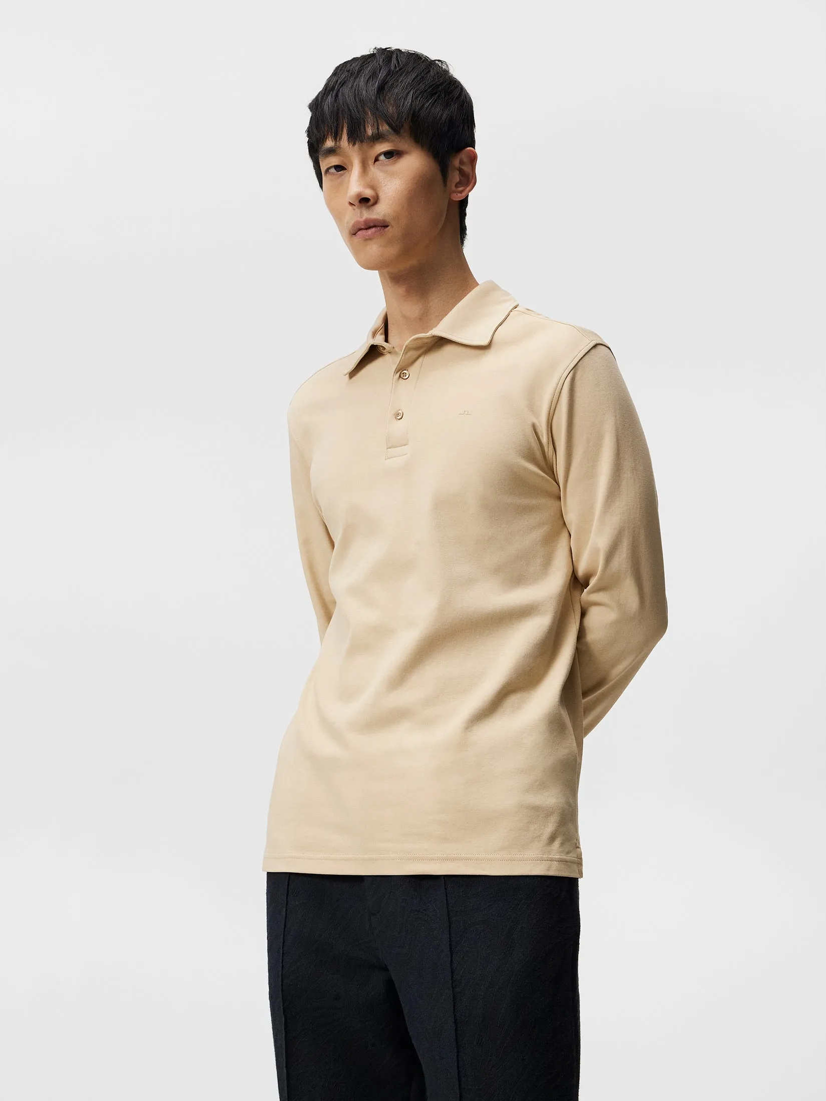 Asher Long Sleeve Polo / Safari Beige