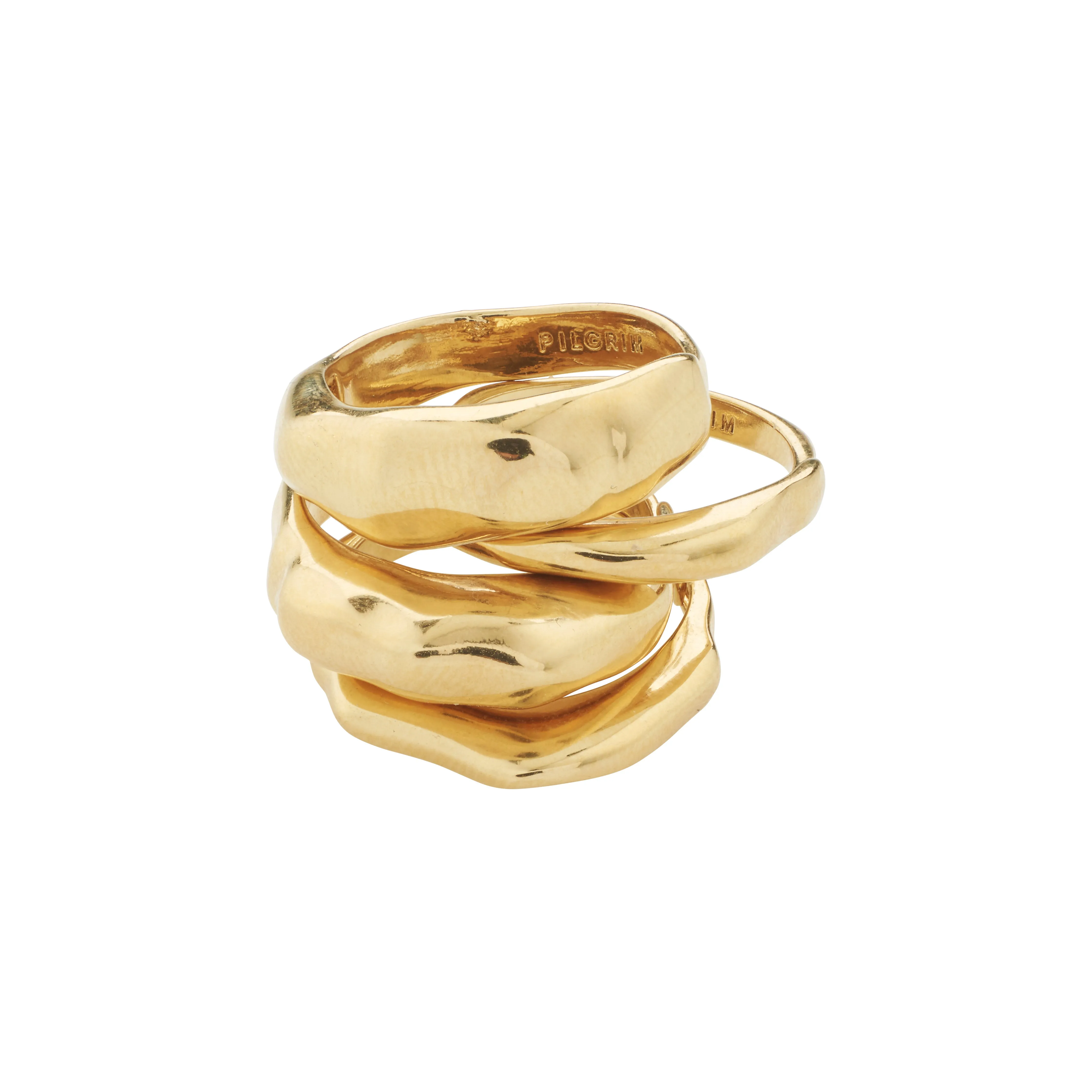 ASHER recycled rings 4-in-1 set gold-plated