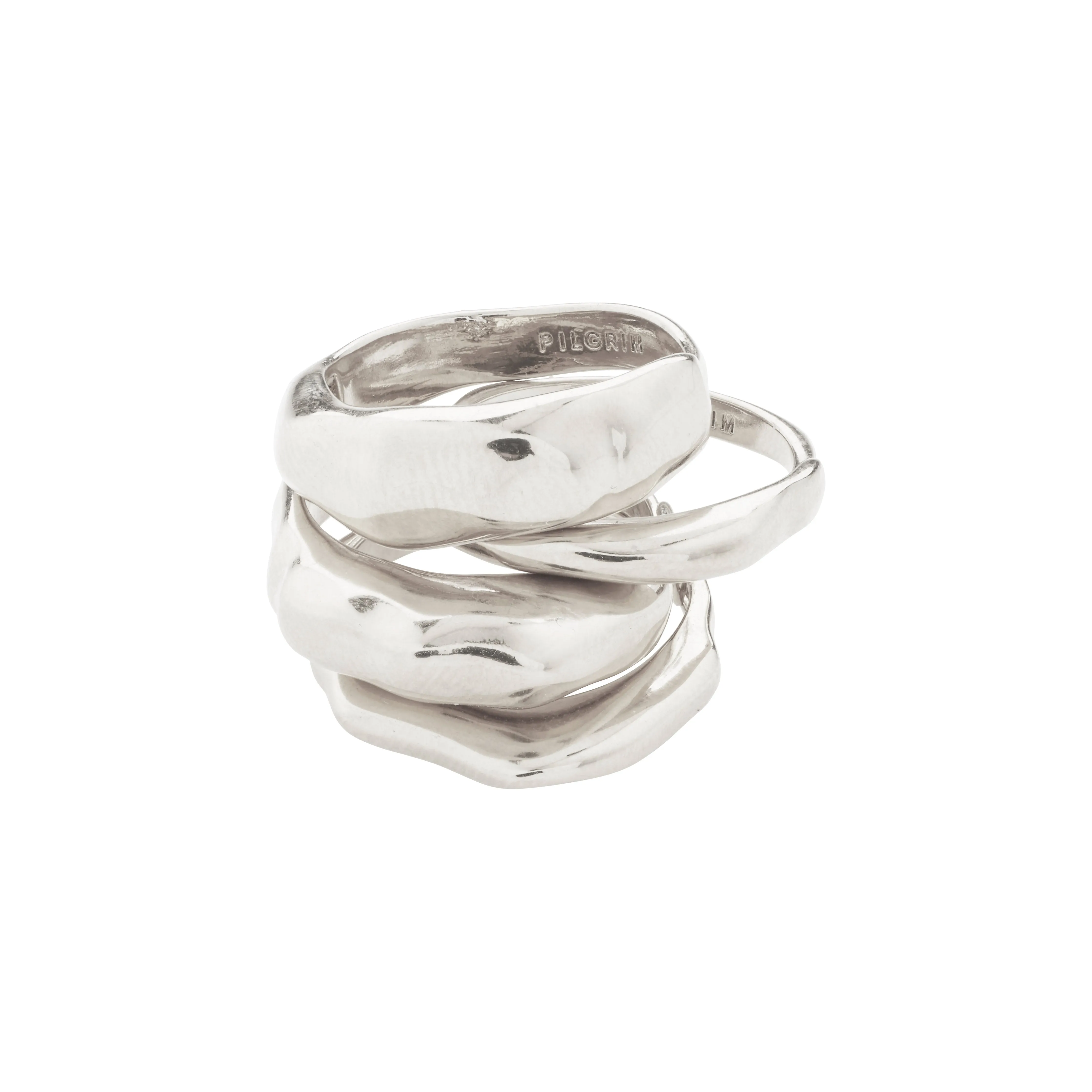 ASHER recycled rings 4-in-one set silver-plated