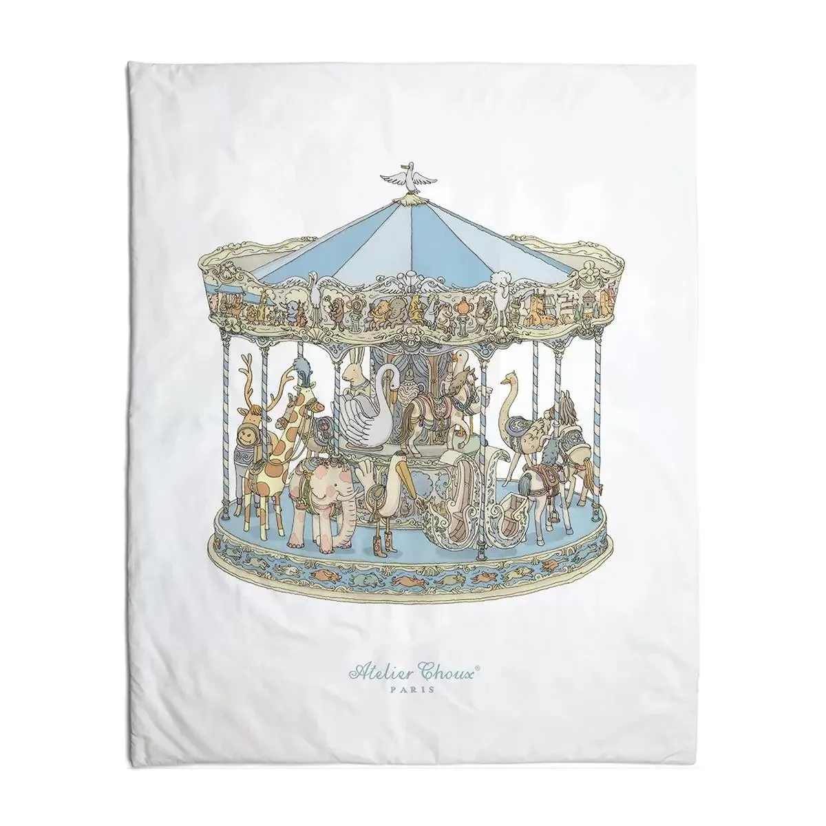 Atelier Choux Reversible Quilt Hot Air Ballon/Carousel Blue