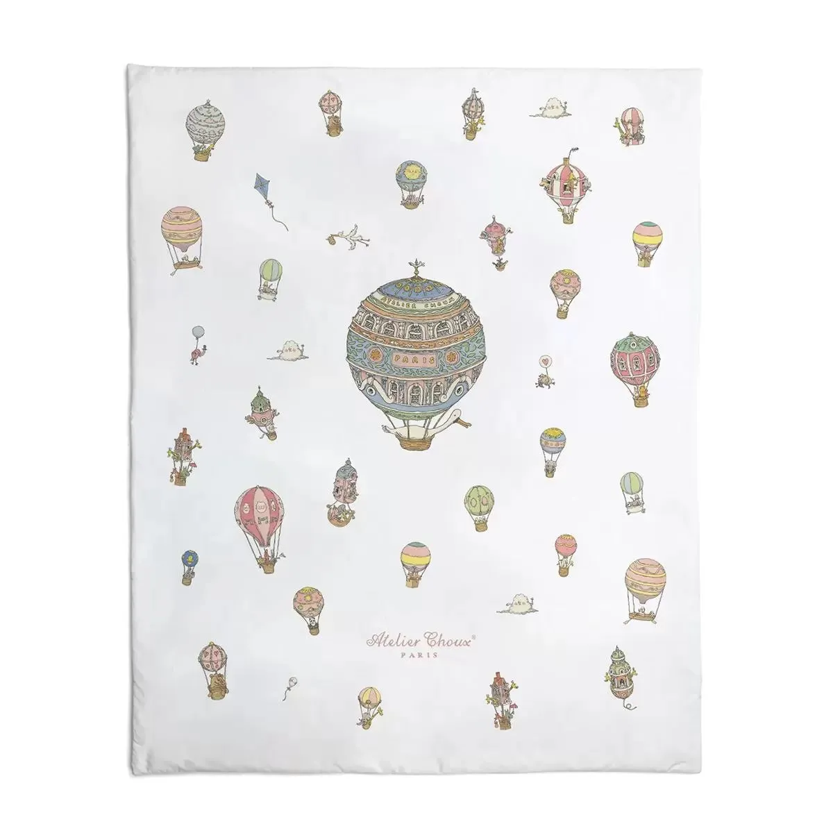 Atelier Choux Reversible Quilt Hot Air Ballon/Carousel Blue