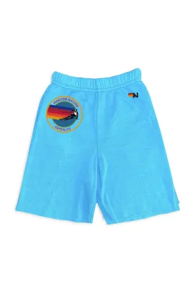 AVIATOR NATION ASPEN KIDS SWEATSHORTS - NEON BLUE