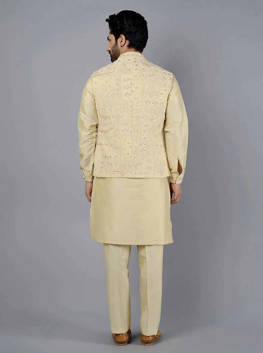 Beige Kurta Set With Koti | TULA