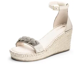 Braided Glitter - Wedge Bast High Crema PS1