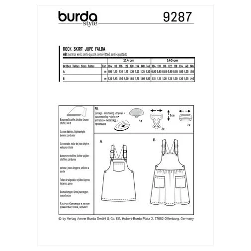 Burda Child Pinafore Dress 9287