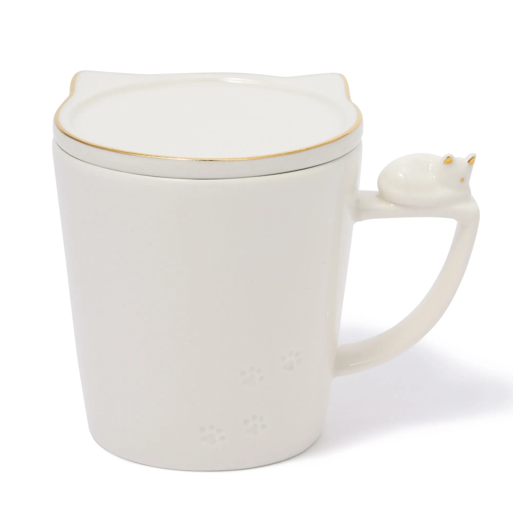 Cat Figure Mug White