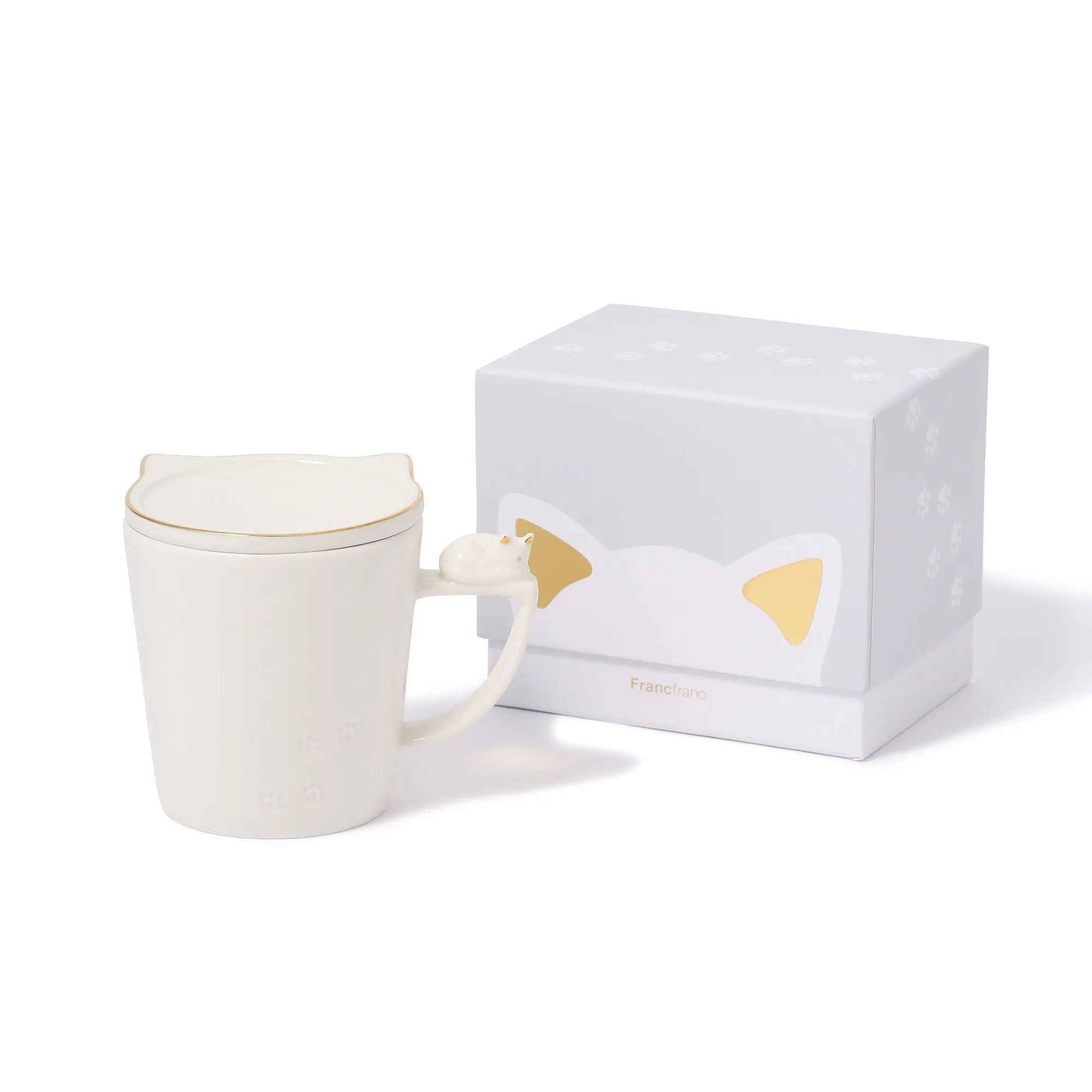 Cat Figure Mug White