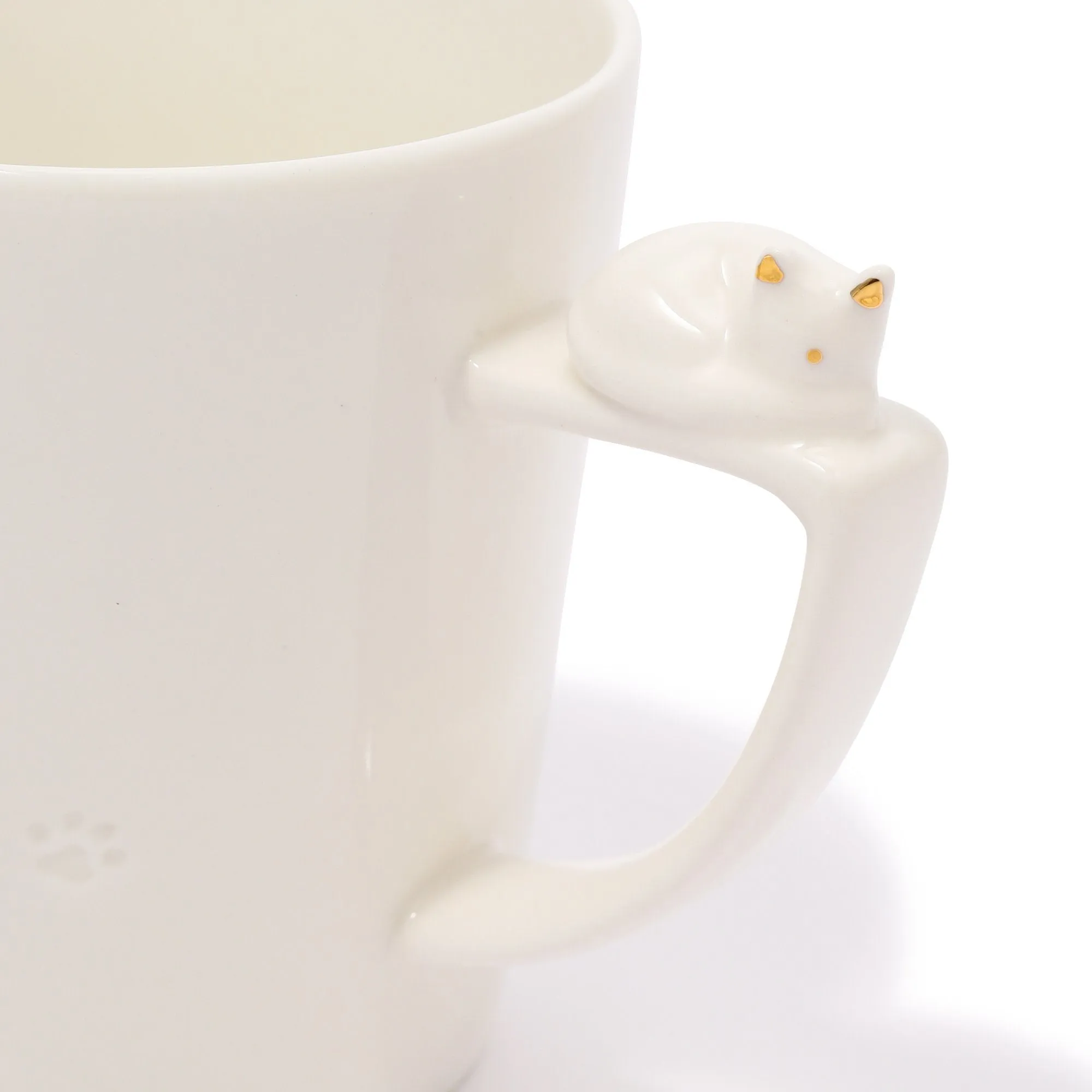 Cat Figure Mug White