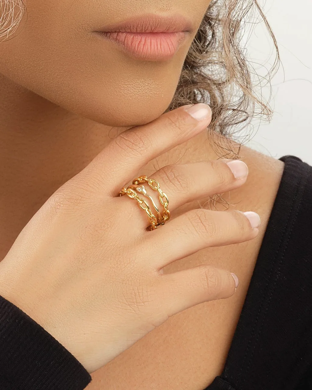 Chain & Snake Stacking Ring Set