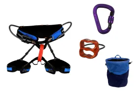 ClimbX Pilot Elasticated Strap Harness and Belay Set