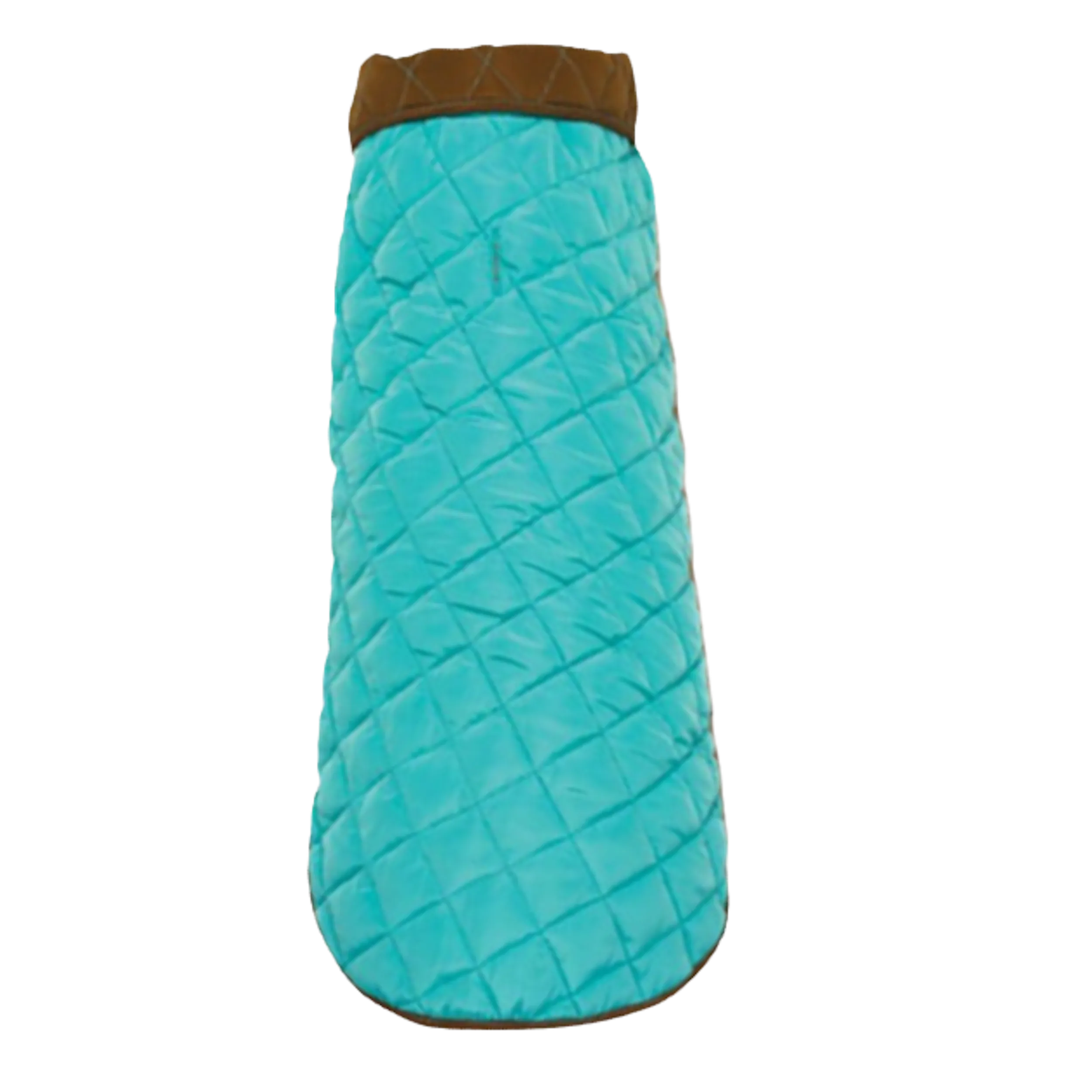 Coat | Diamond Quilted Brown & Aqua