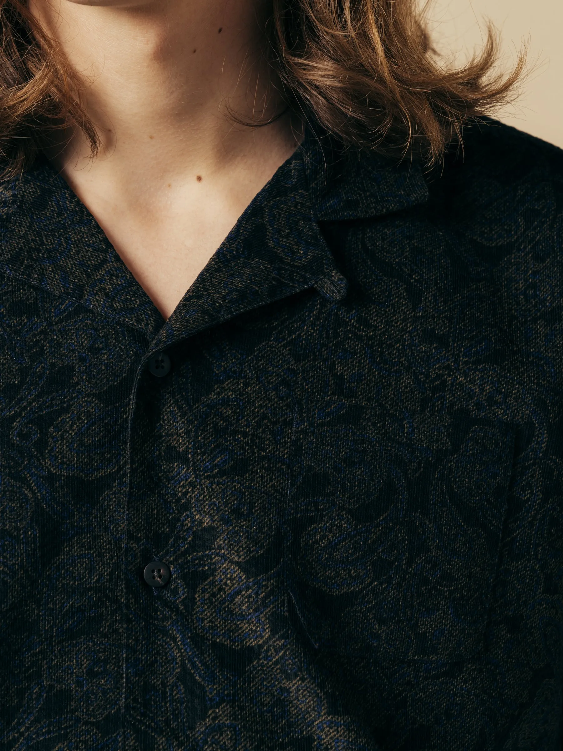 Crammond Shirt in Ink Japanese Paisley