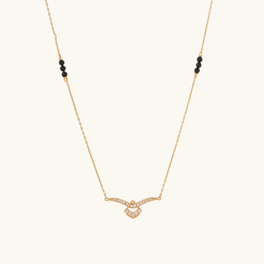 Dainty Minimalistic Diamond Mangalsutra | 18k Gold Vermeil