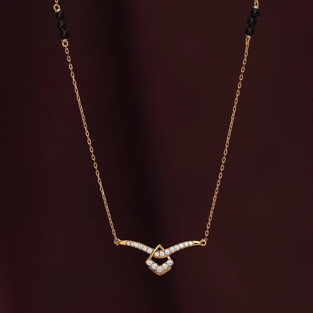 Dainty Minimalistic Diamond Mangalsutra | 18k Gold Vermeil