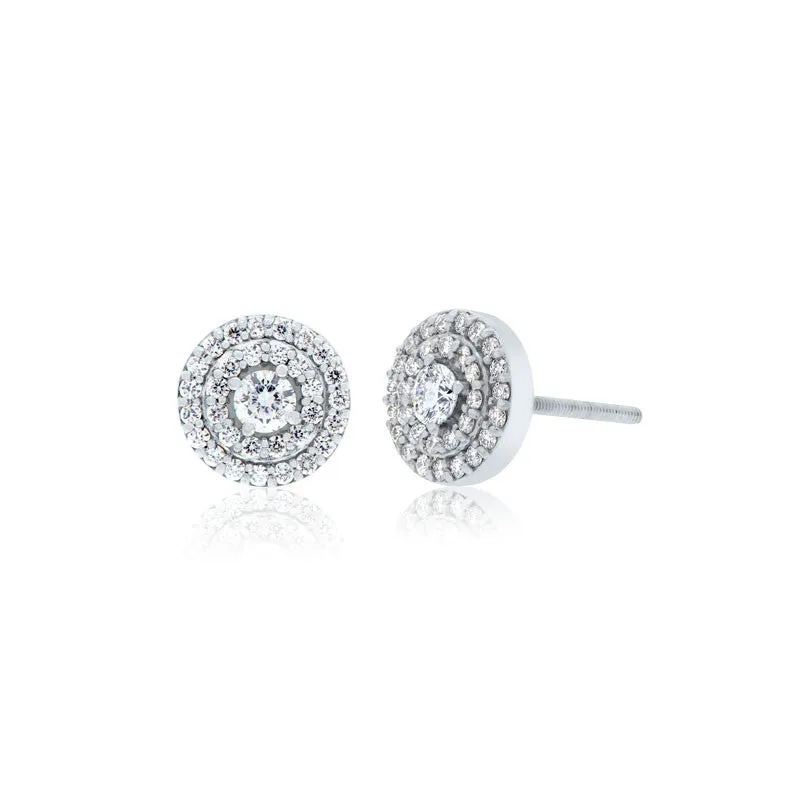 Diamond Double Halo Earrings