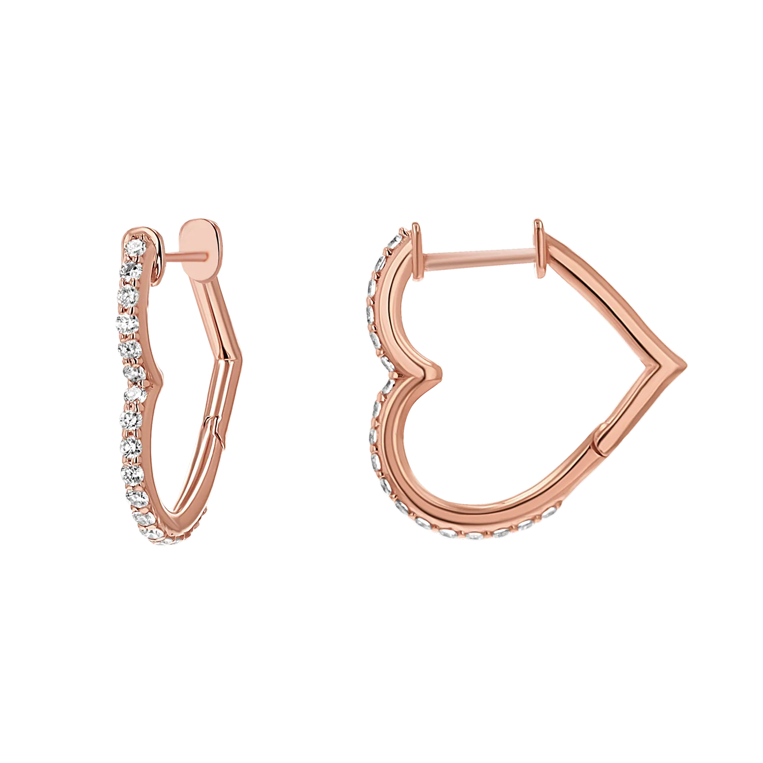 Diamond Heart Hoops