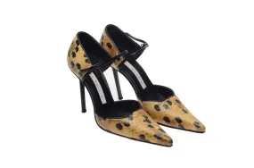 Diego Dolcini - Leopard Pointed Toe Ankle Strap Heels - IT 37