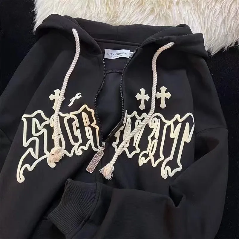 DressBetty - Vintage Goth Embroidery Hoodie