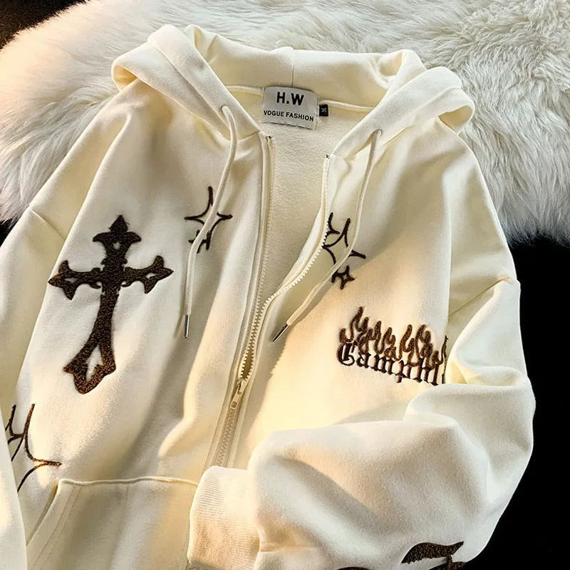 DressBetty - Y2k Rhinestone Skeleton Goth Hoodie