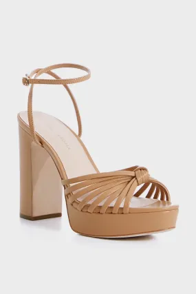 Dune Nappa Rivka Leather Knot Platform Sandal