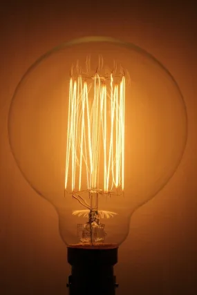 Edison E27 Squirrel Cage Filament G95 25W 2200K Bulb