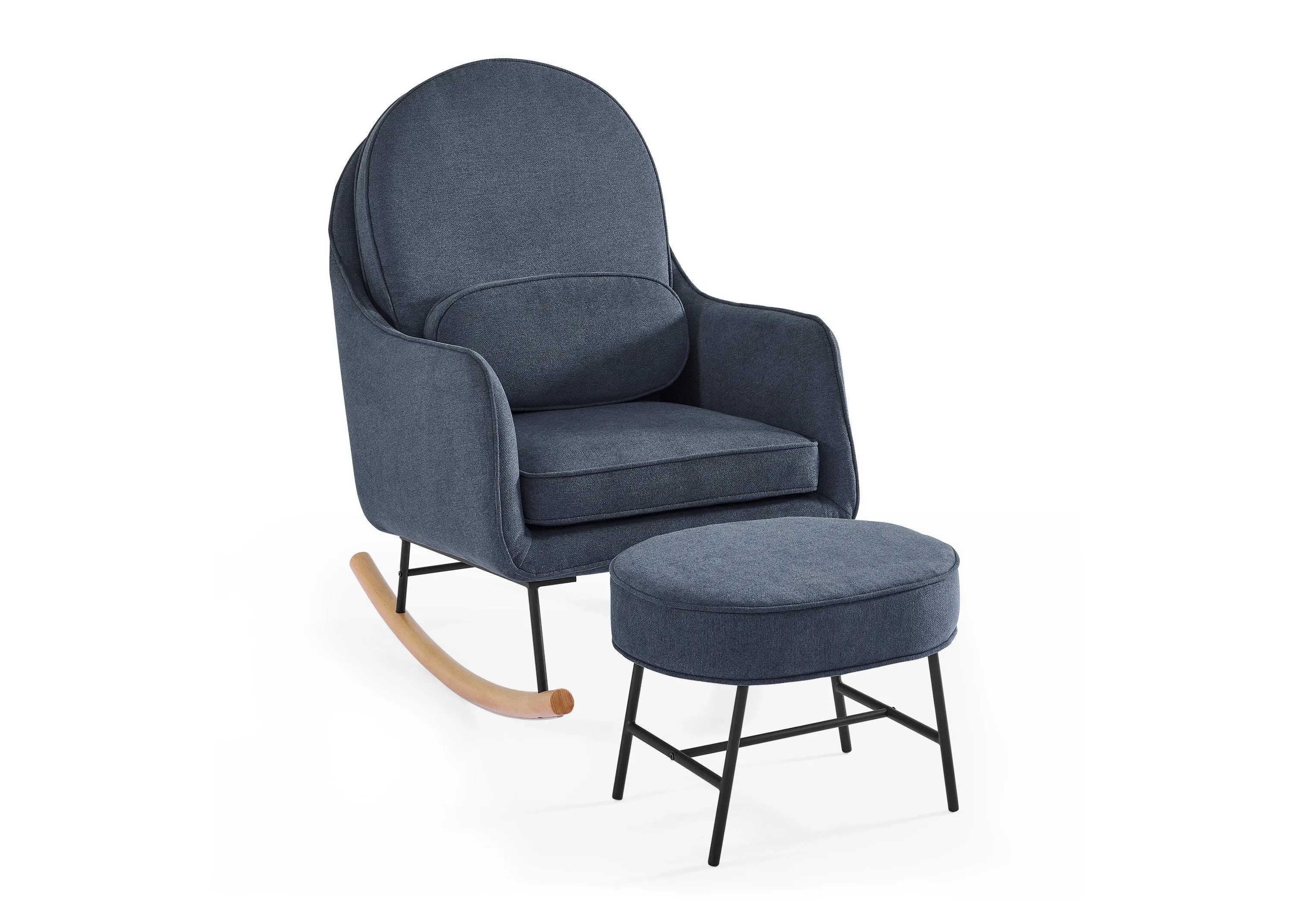 Ella Rocker & Ottoman with LiveSmart Evolve Fabric