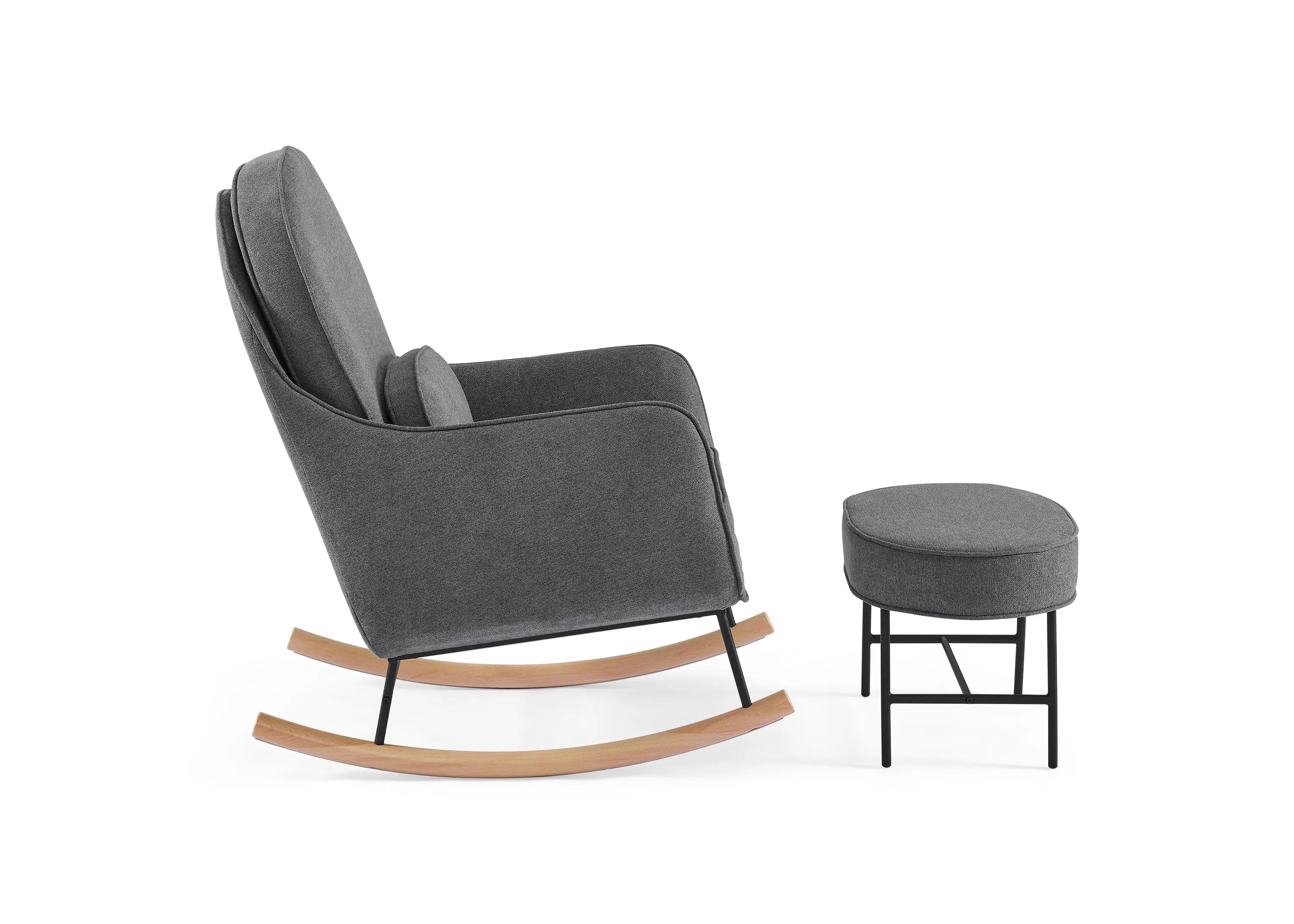 Ella Rocker & Ottoman with LiveSmart Evolve Fabric