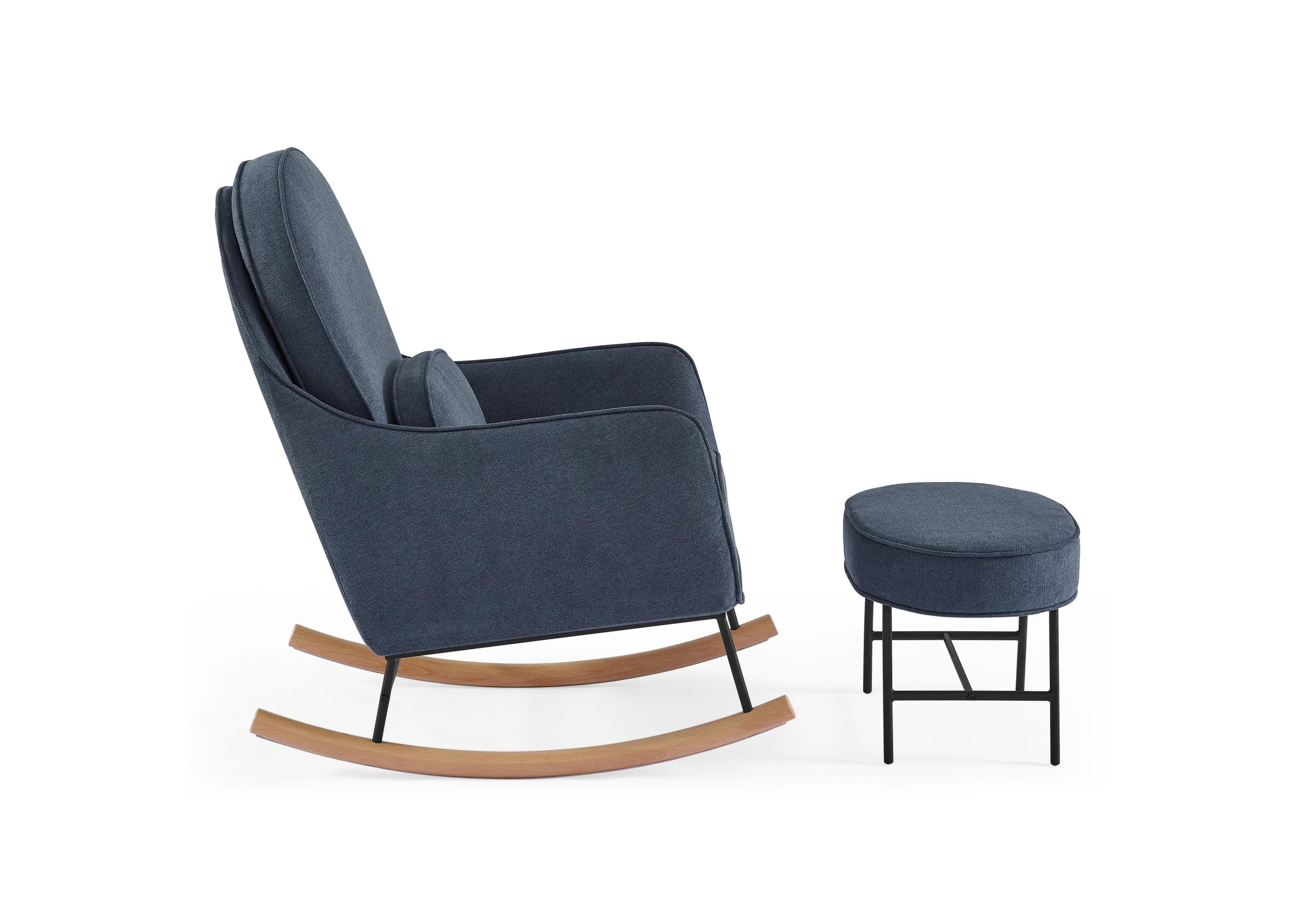 Ella Rocker & Ottoman with LiveSmart Evolve Fabric