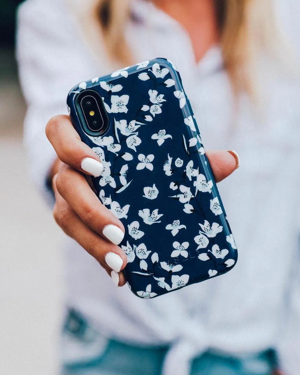 Floral Forest | Navy Cherry Blossom Floral Case