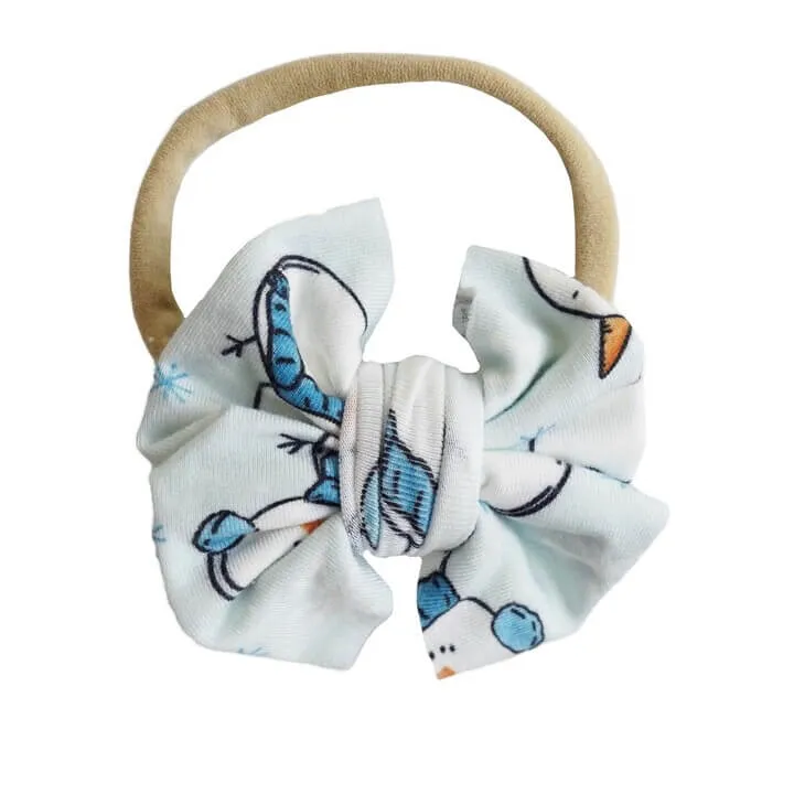 Frosty Friends Knit Bow Headband | Blue