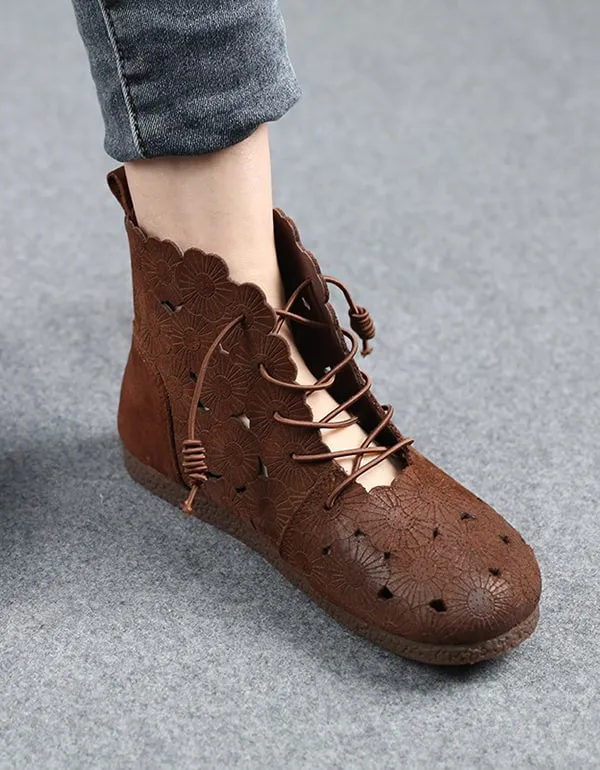 Handmade Round Head Soft Sole Sandal Boots