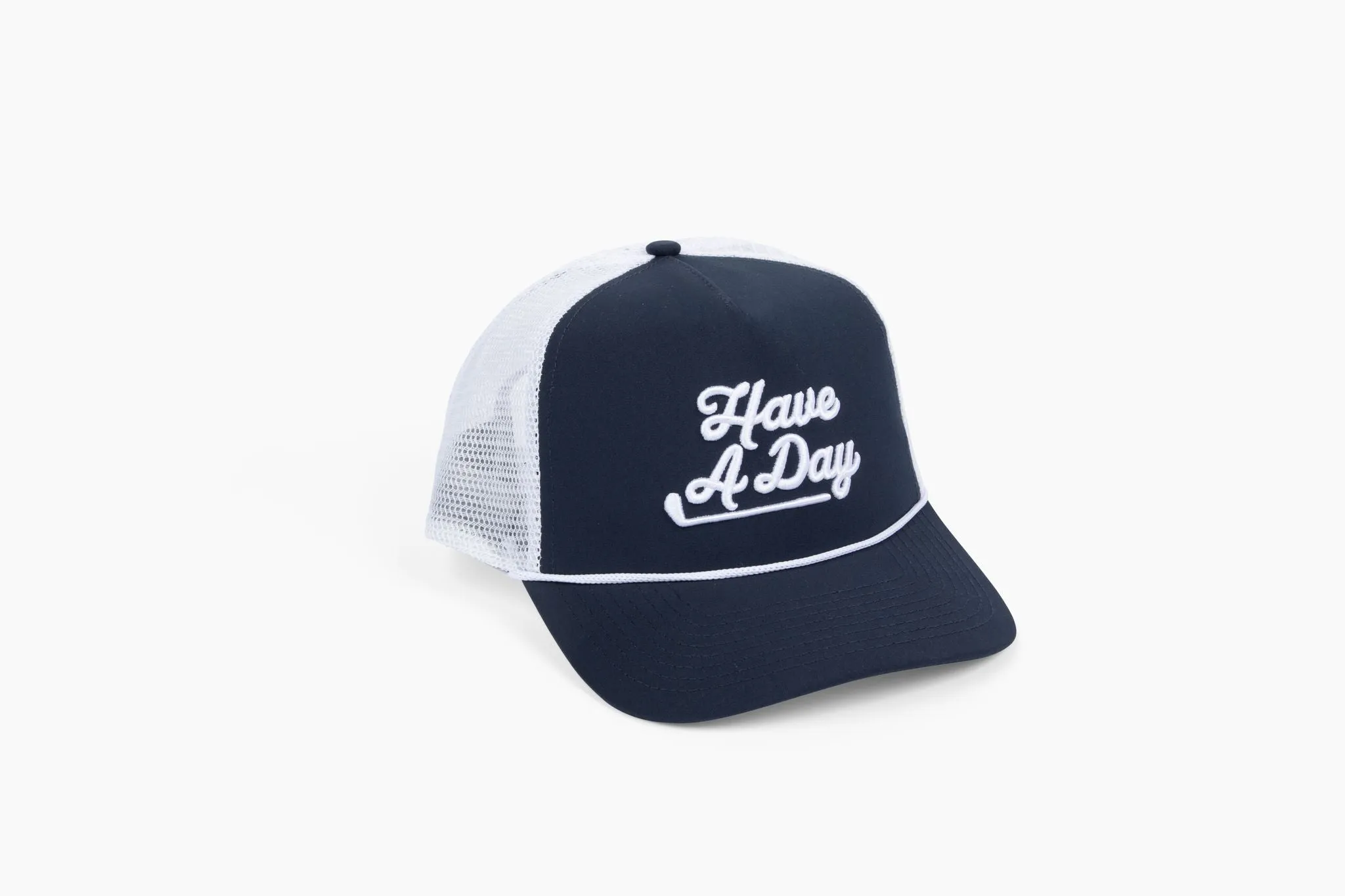 Have a Day Navy Meshback Rope Hat