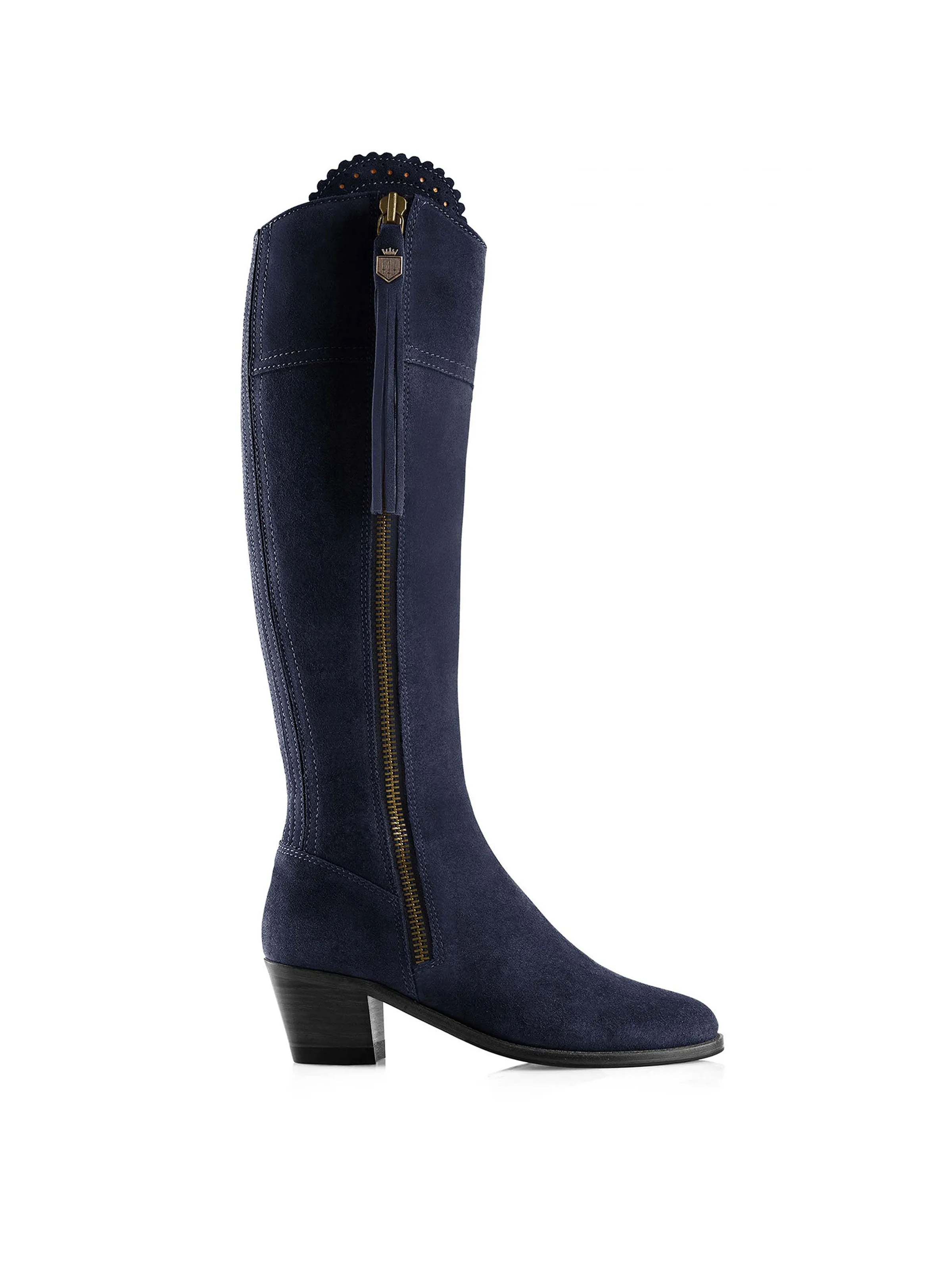 Heeled Regina (Sporting Fit) - Navy Blue Suede