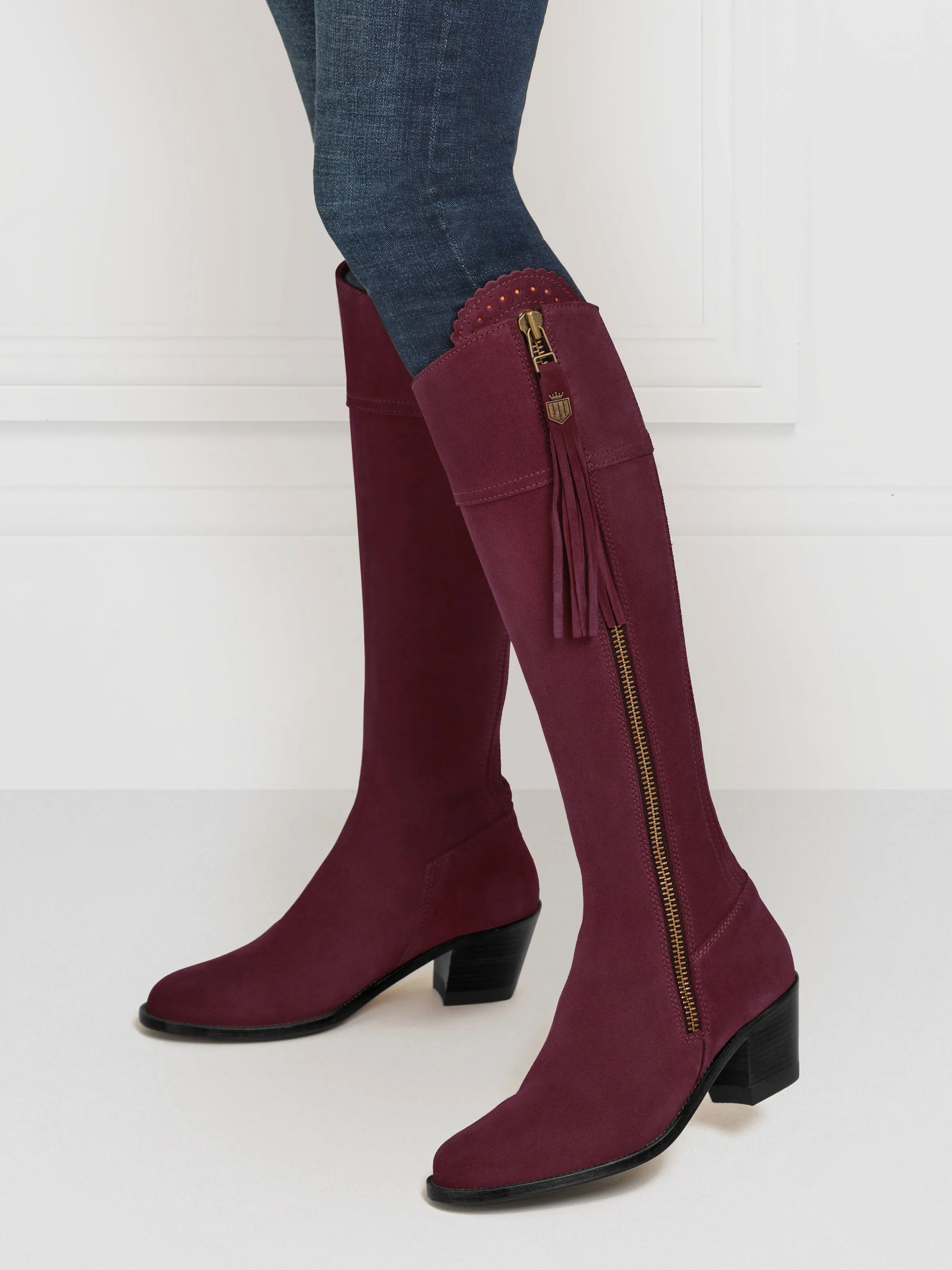 Heeled Regina (Sporting Fit) - Plum Suede