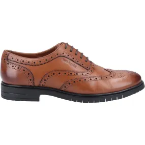 Hush Puppies Mens Santiago Leather Brogue Shoes - Brown