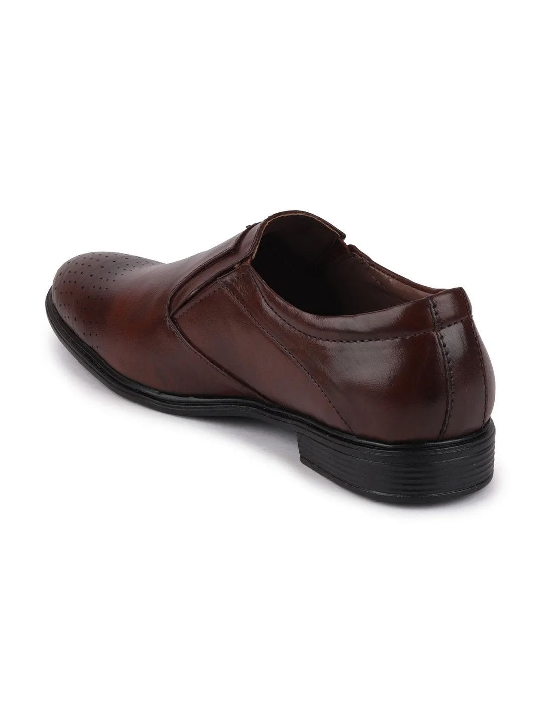 Men Brown Formal Slip-On Shoes