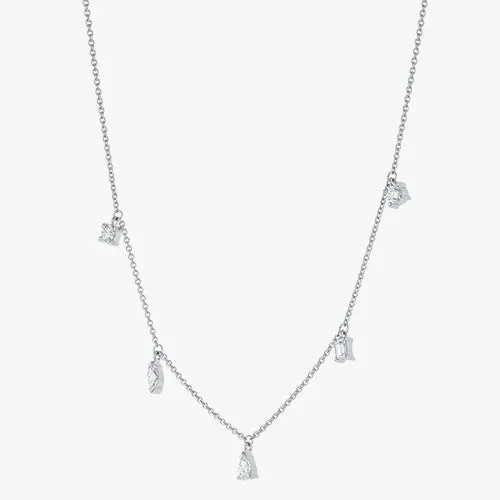 Multi Shape 5 Diamond Necklace